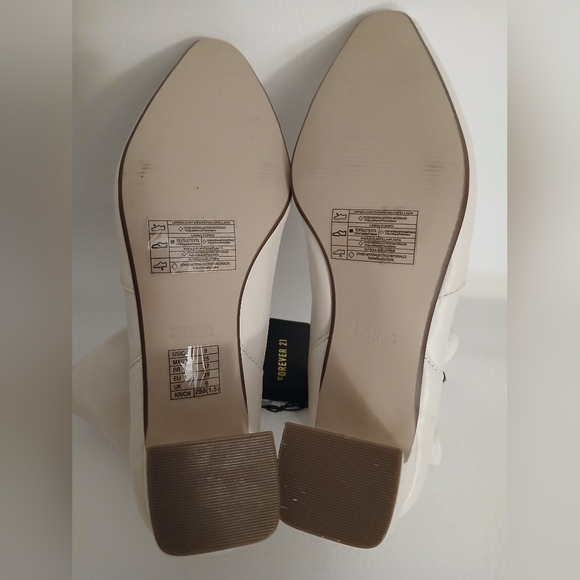 Women's Forever 21 ivory faux leather muss calf length boot Sz8M side zip - Picture 9 of 14